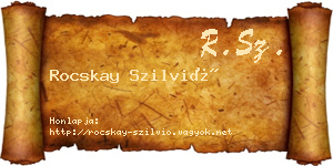 Rocskay Szilvió névjegykártya